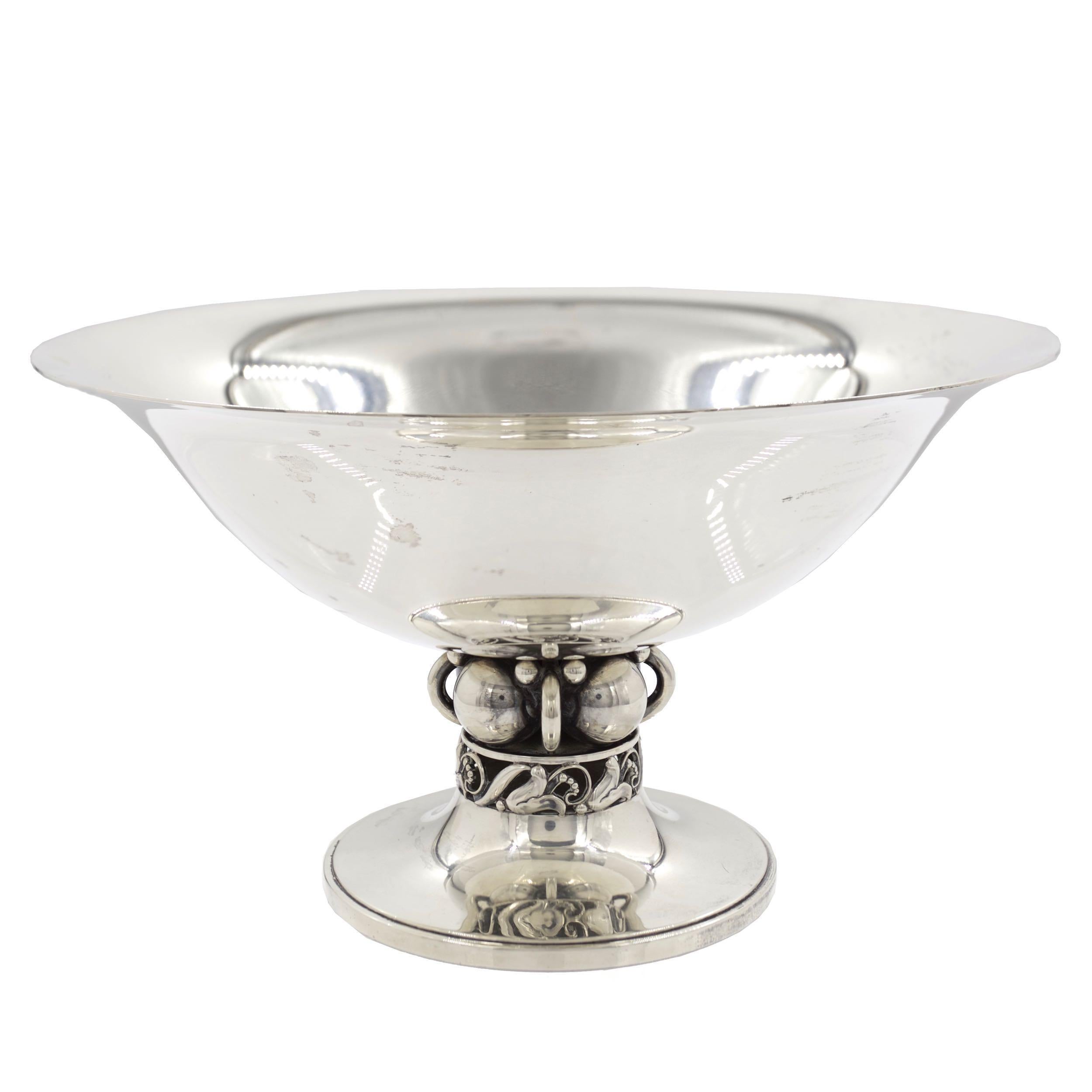 Mid-Century Modern Alphonse La Paglia for Georg Jensen Sterling Silver Centerpiece Bowl # 118