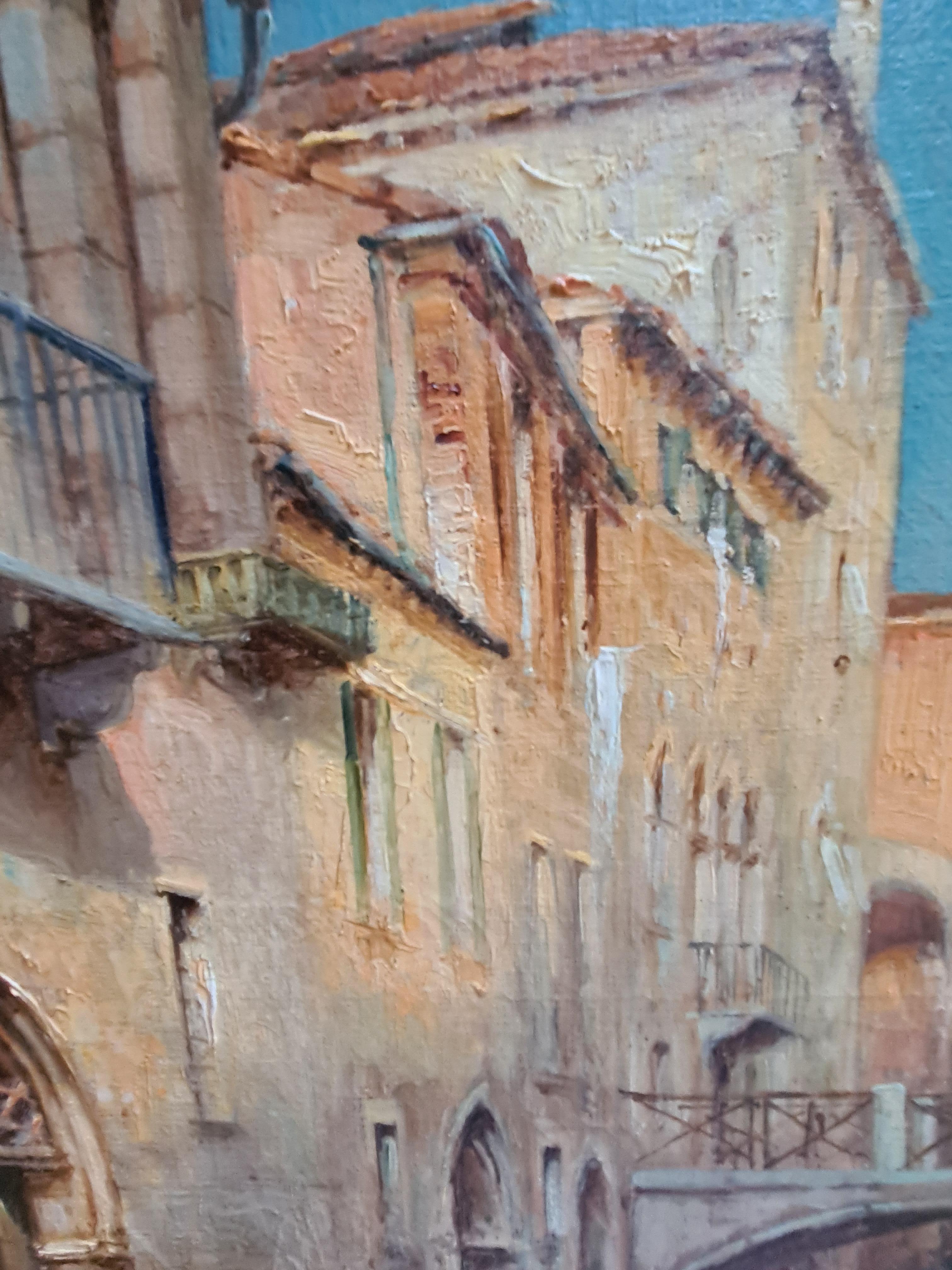 Vista impresionista, Canal cerca de San Barnaba, Venecia. Óleo sobre lienzo. 6