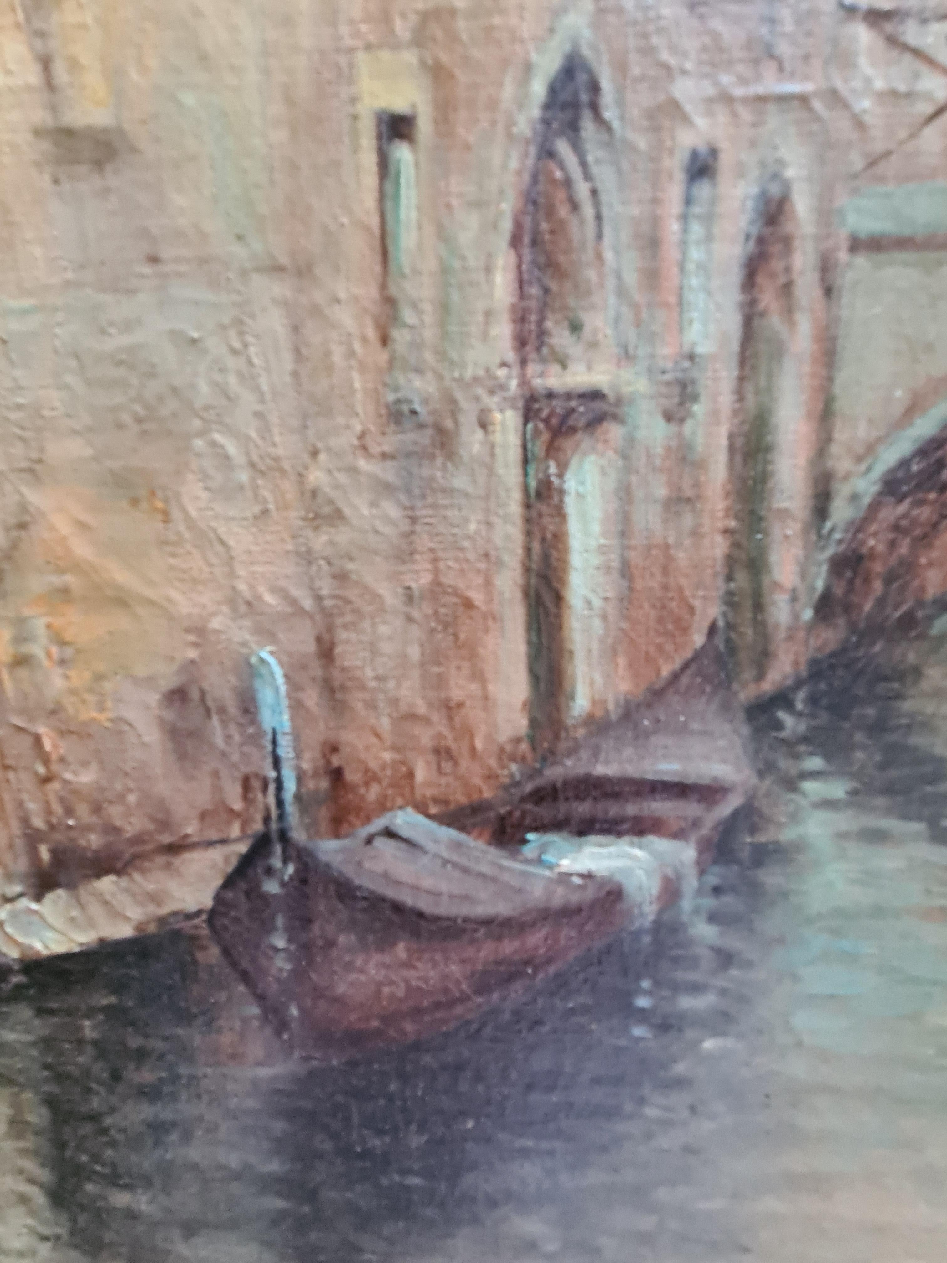 Vista impresionista, Canal cerca de San Barnaba, Venecia. Óleo sobre lienzo. 7