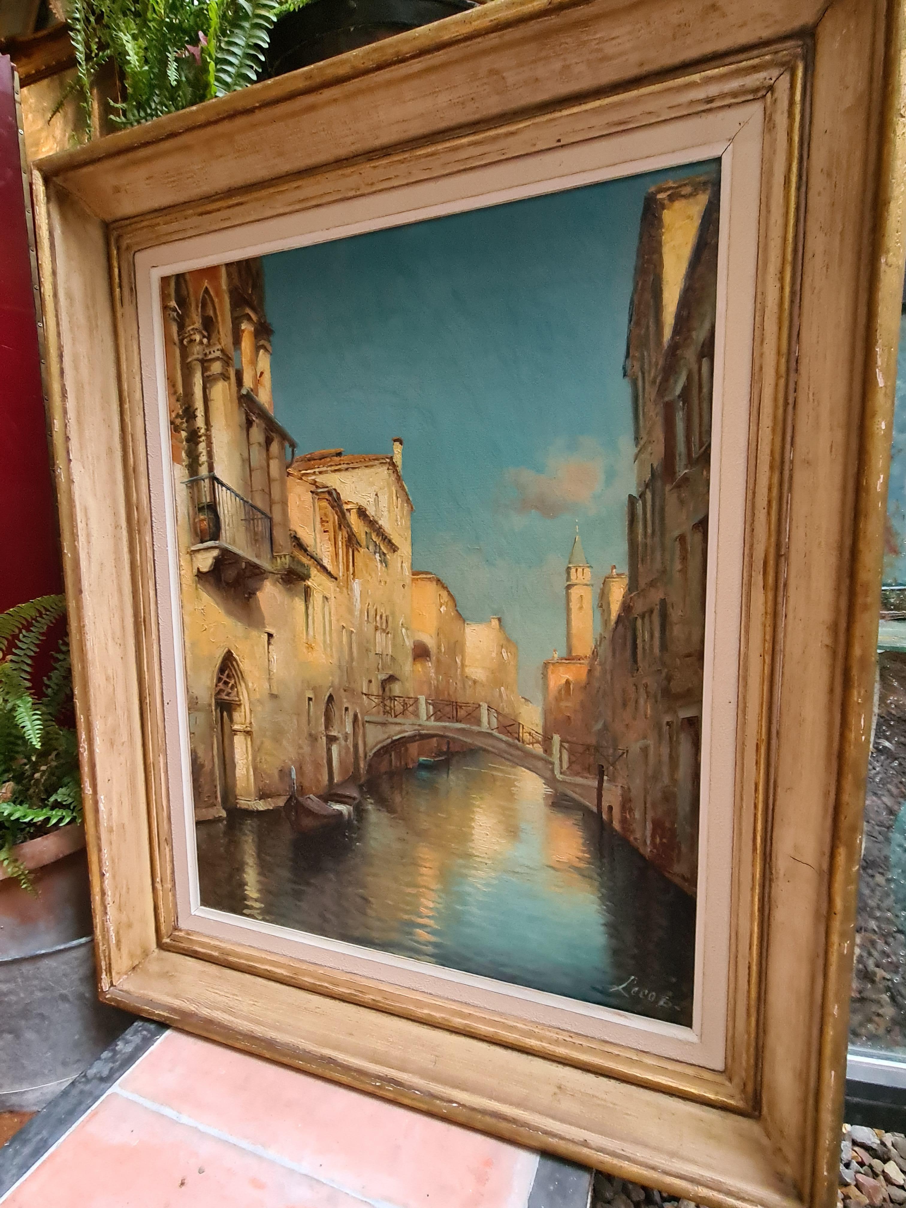 Vista impresionista, Canal cerca de San Barnaba, Venecia. Óleo sobre lienzo. 9