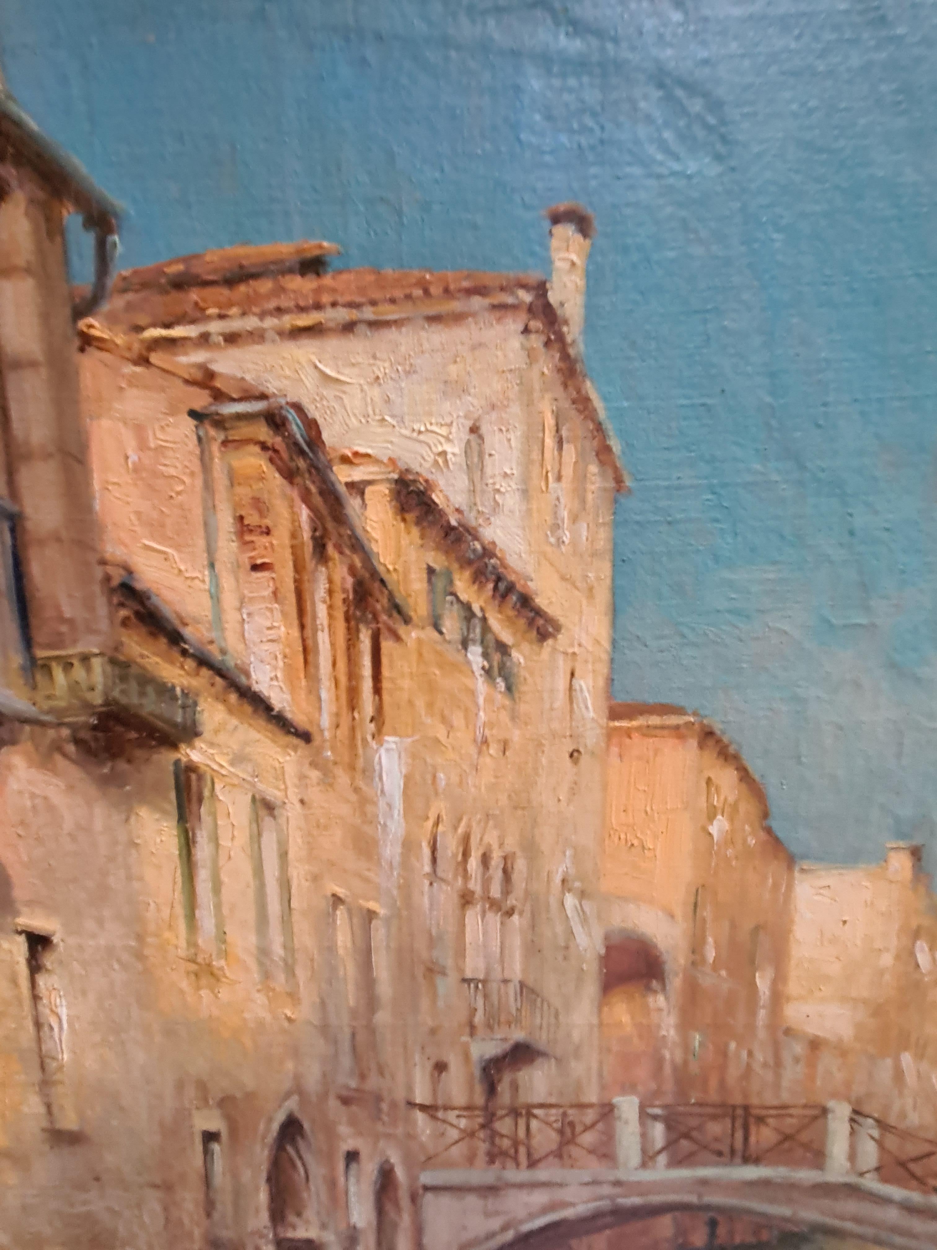 Vista impresionista, Canal cerca de San Barnaba, Venecia. Óleo sobre lienzo. 2