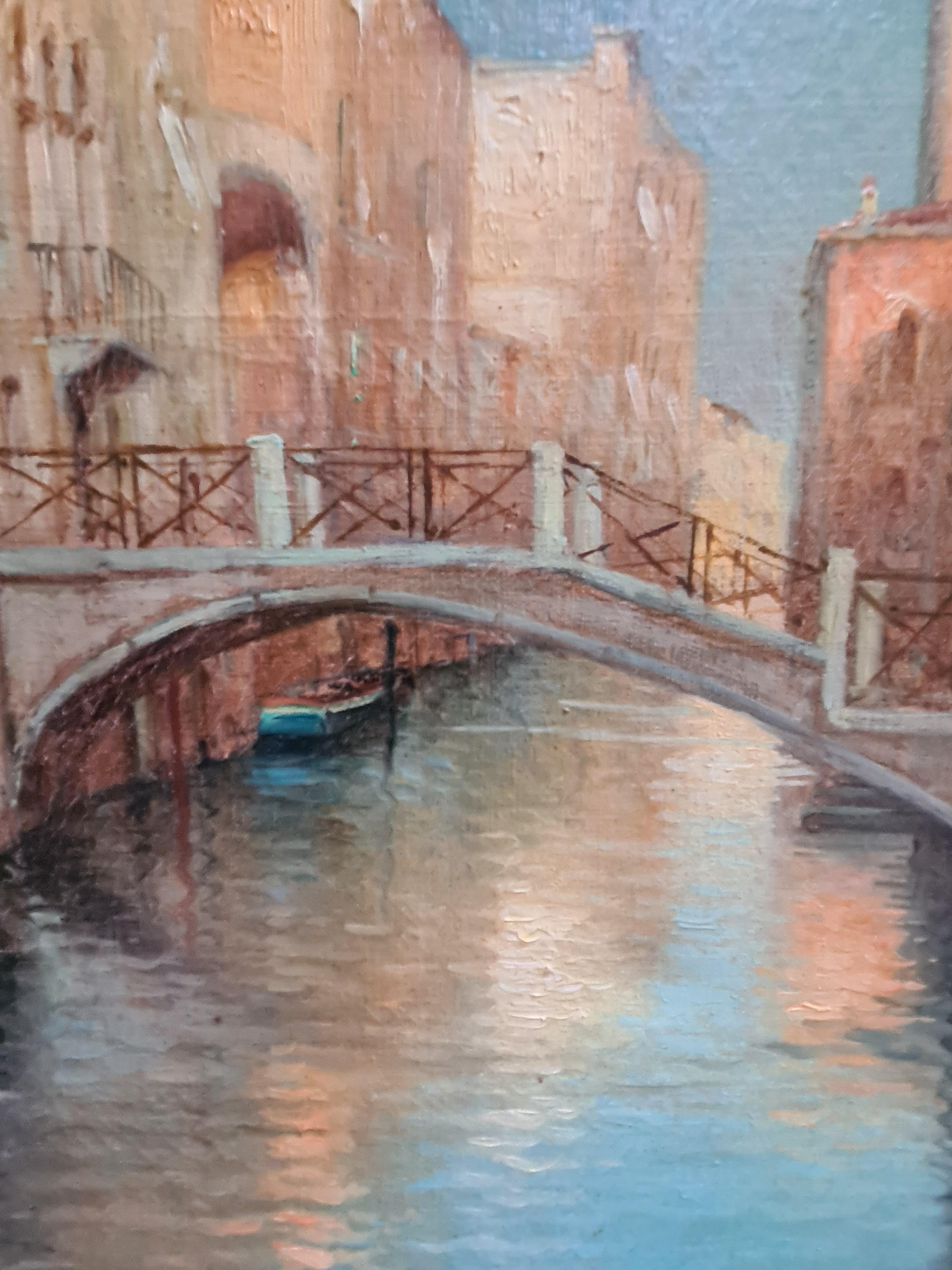 Vista impresionista, Canal cerca de San Barnaba, Venecia. Óleo sobre lienzo. 4