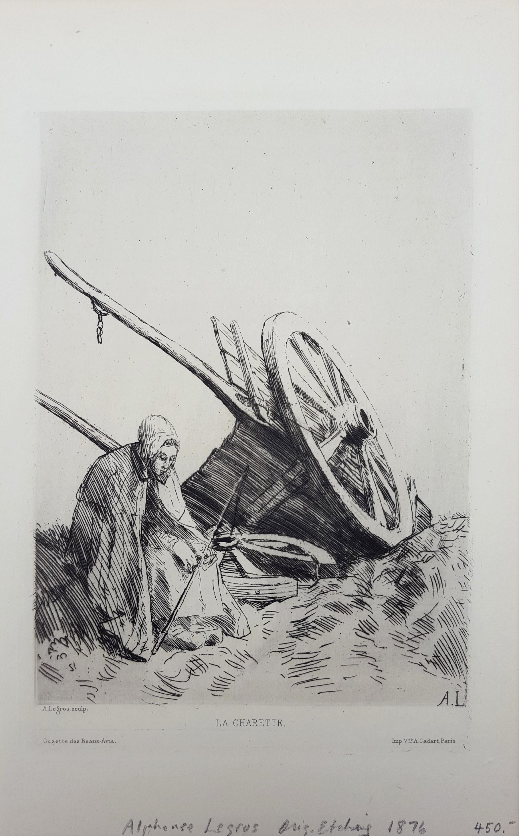 La Charrette (The Cart) - Print by Alphonse Legros