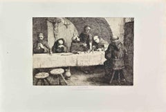 Le Refectoire  - Etching by Alphonse Legros - 1860s