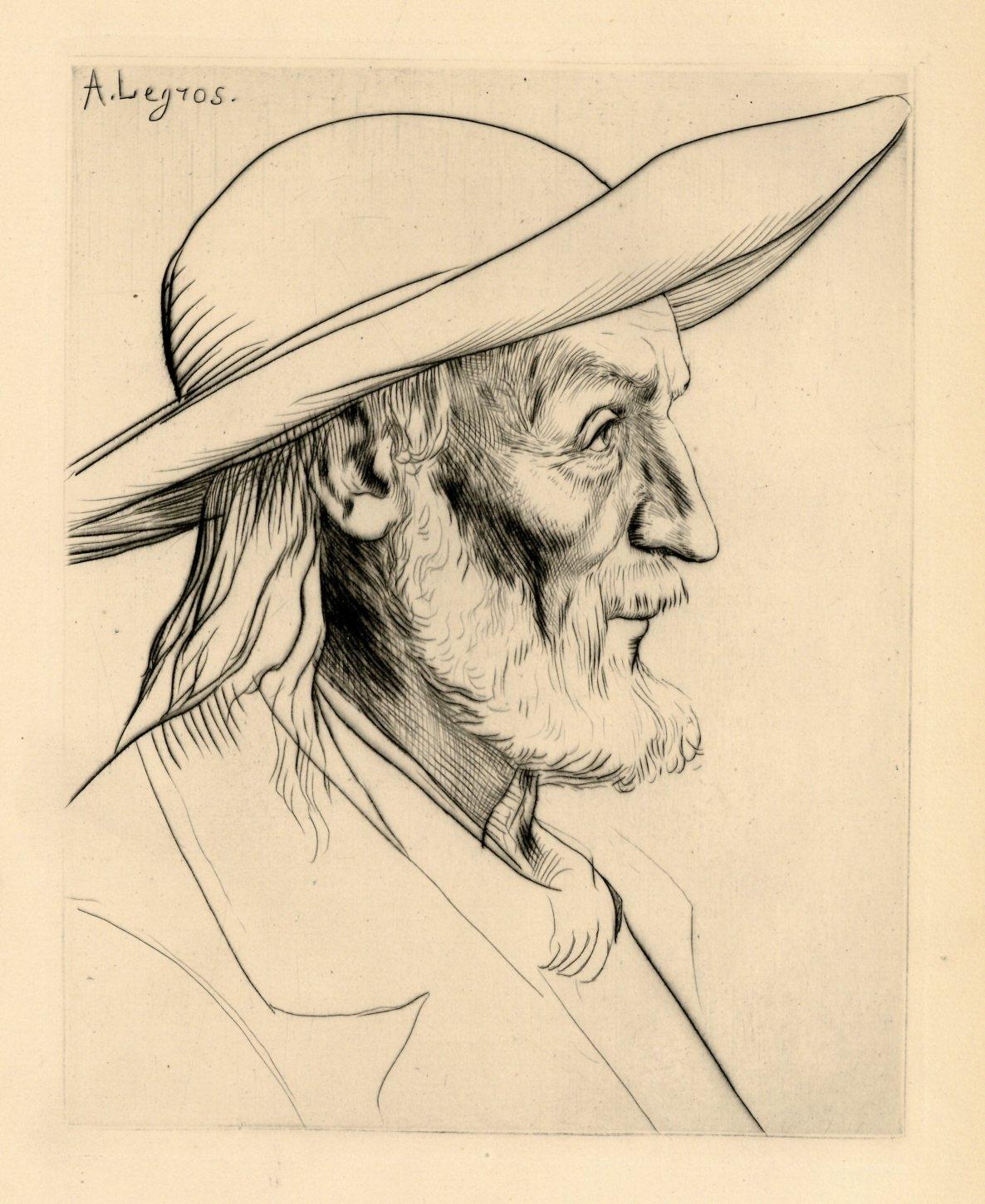 "Paysan Breton" original etching - Print by Alphonse Legros