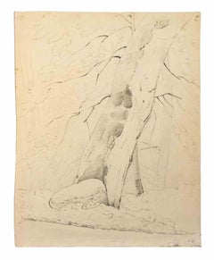 Antique Tree of Life - Drawing by Alphonse Legros - Late 19th century