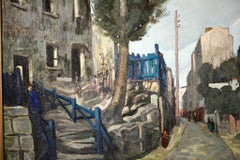 Montmartre - Modernist Oil, Figures in Street Landscape by Alphonse Leon Quizet