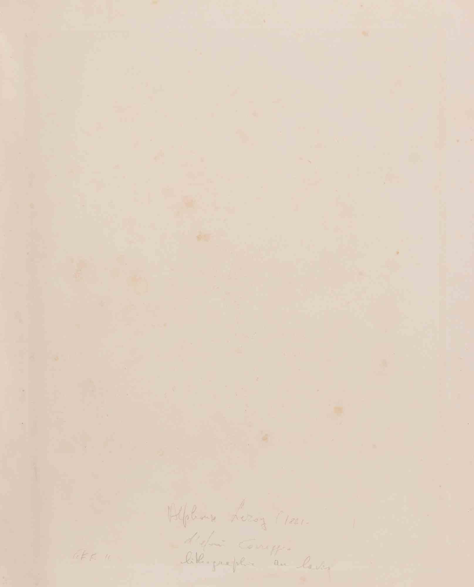 La Vierge et l’Enfant - Etching by Alphonse Leroy - Mid-19th Century For Sale 1