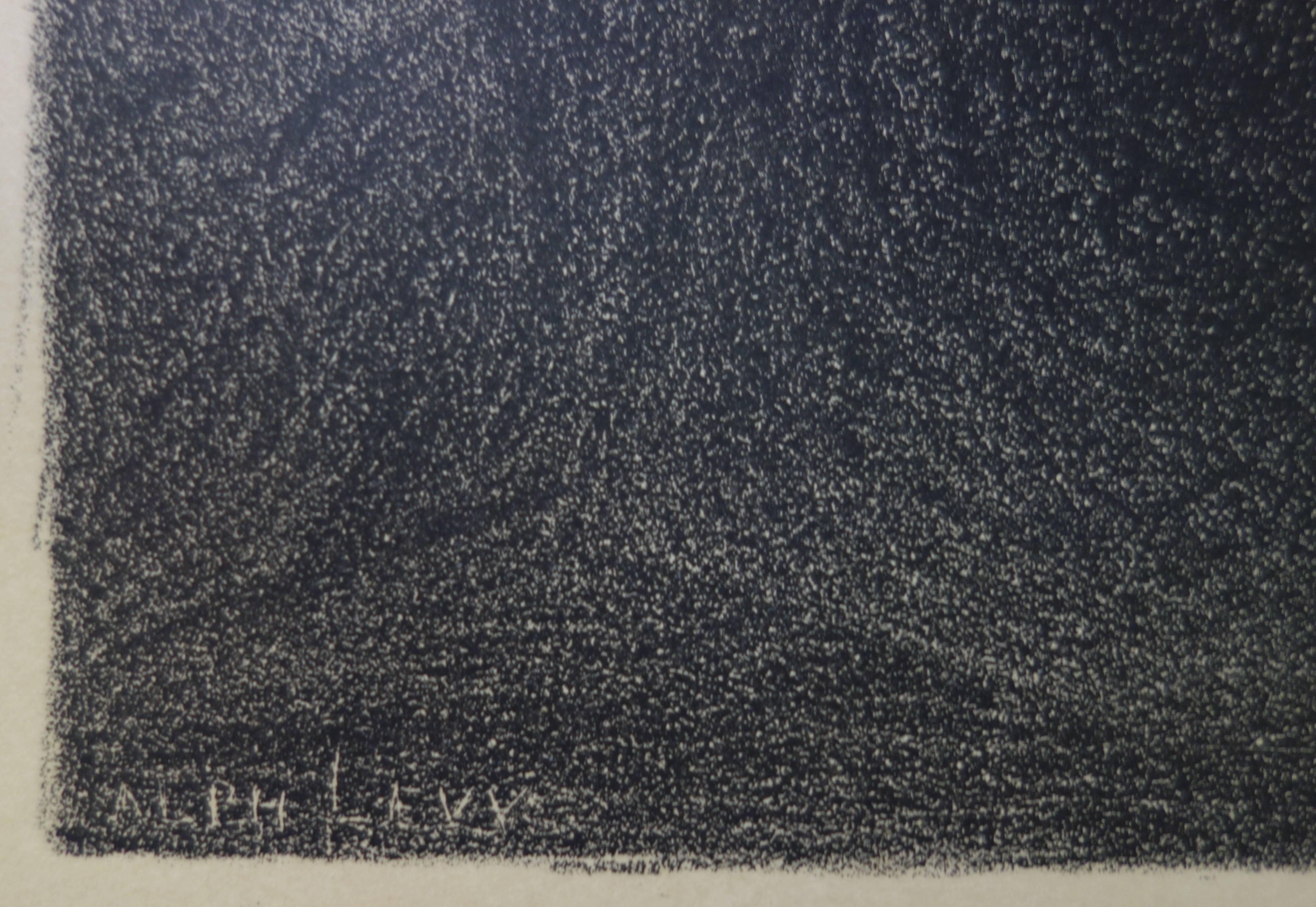 Rabí Eliseo el Ciego - Litografía original, 1897 - Figurative Print Gris de Alphonse Levy