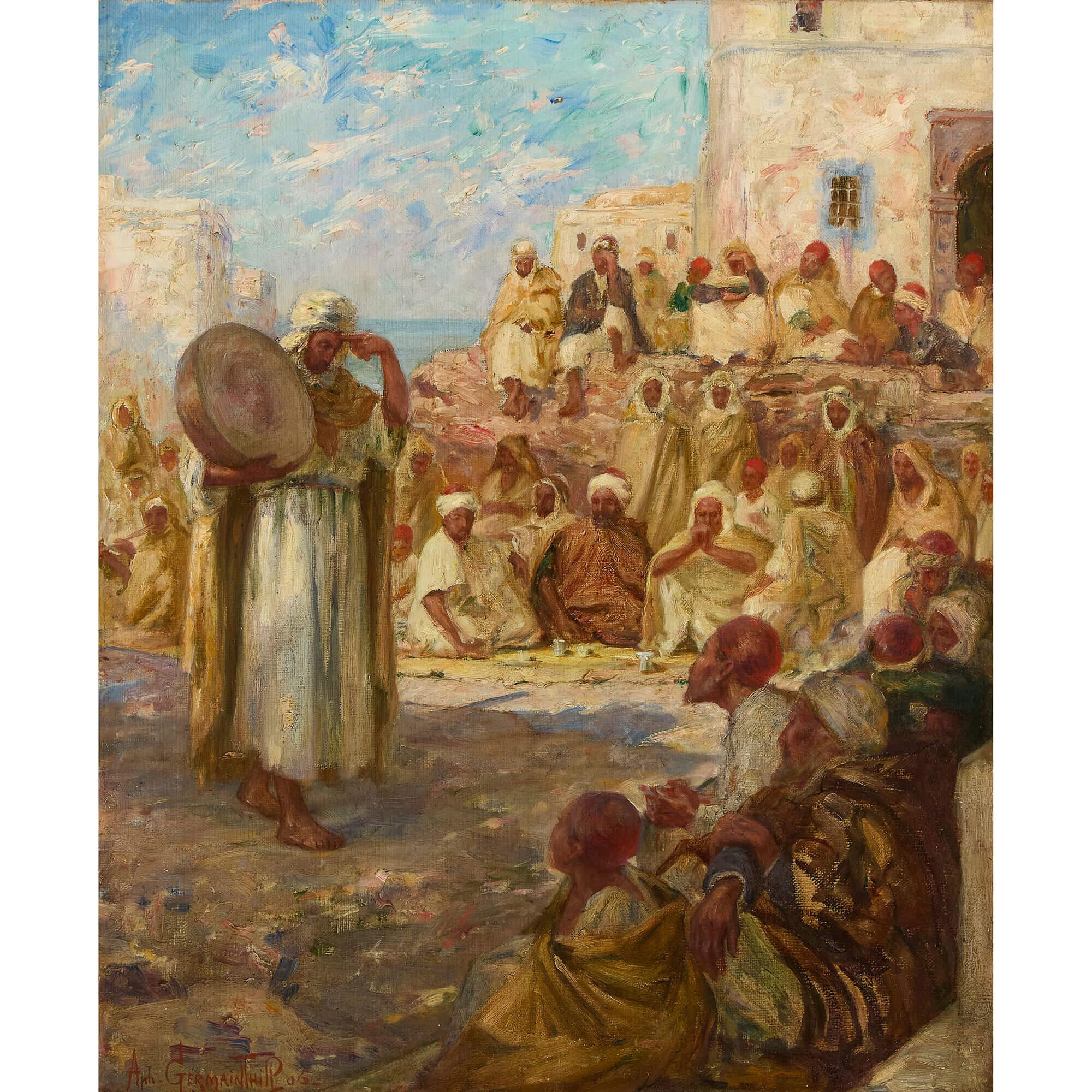 Antiguo óleo orientalista francés Alphonse Léon Germain-Thill en venta 1