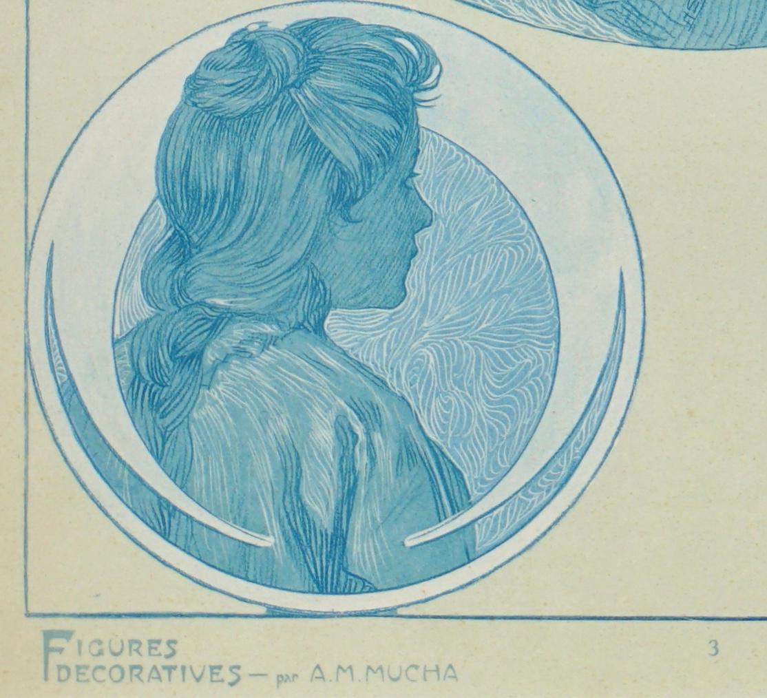 Dyed Alphonse Mucha Figures Decoratives Plate 3