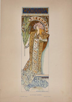 Alphonse Mucha Gismonda Sarah Bernhardt Original Lithograph, 1896