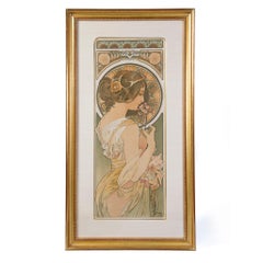 Alphonse Mucha "La Plume et La Primevere" Lithograph