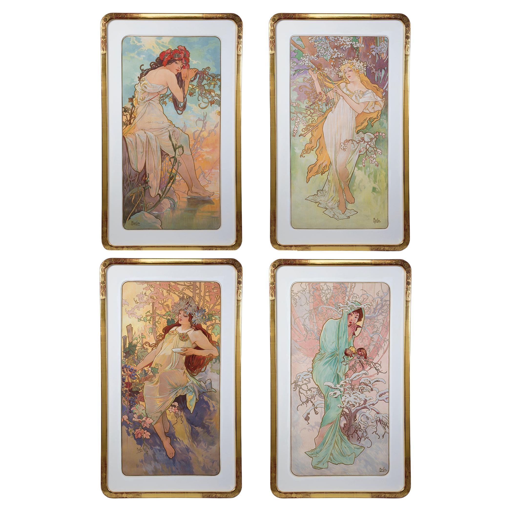 Alphonse Mucha "Les Saisons (The Seasons)"Set of Four Lithographs