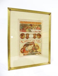 Litografia di Alphonse Mucha in stile Art Nouveau “Au Paradis des Bebes”, 1902, Parigi