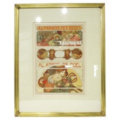Litografia di Alphonse Mucha in stile Art Nouveau “Au Paradis des Bebes”, 1902, Parigi