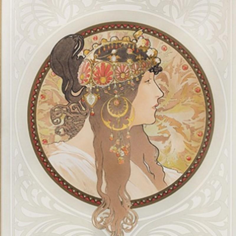 Français Paire de lithographies « Têtes byzantines » d'Alphonse Mucha en vente