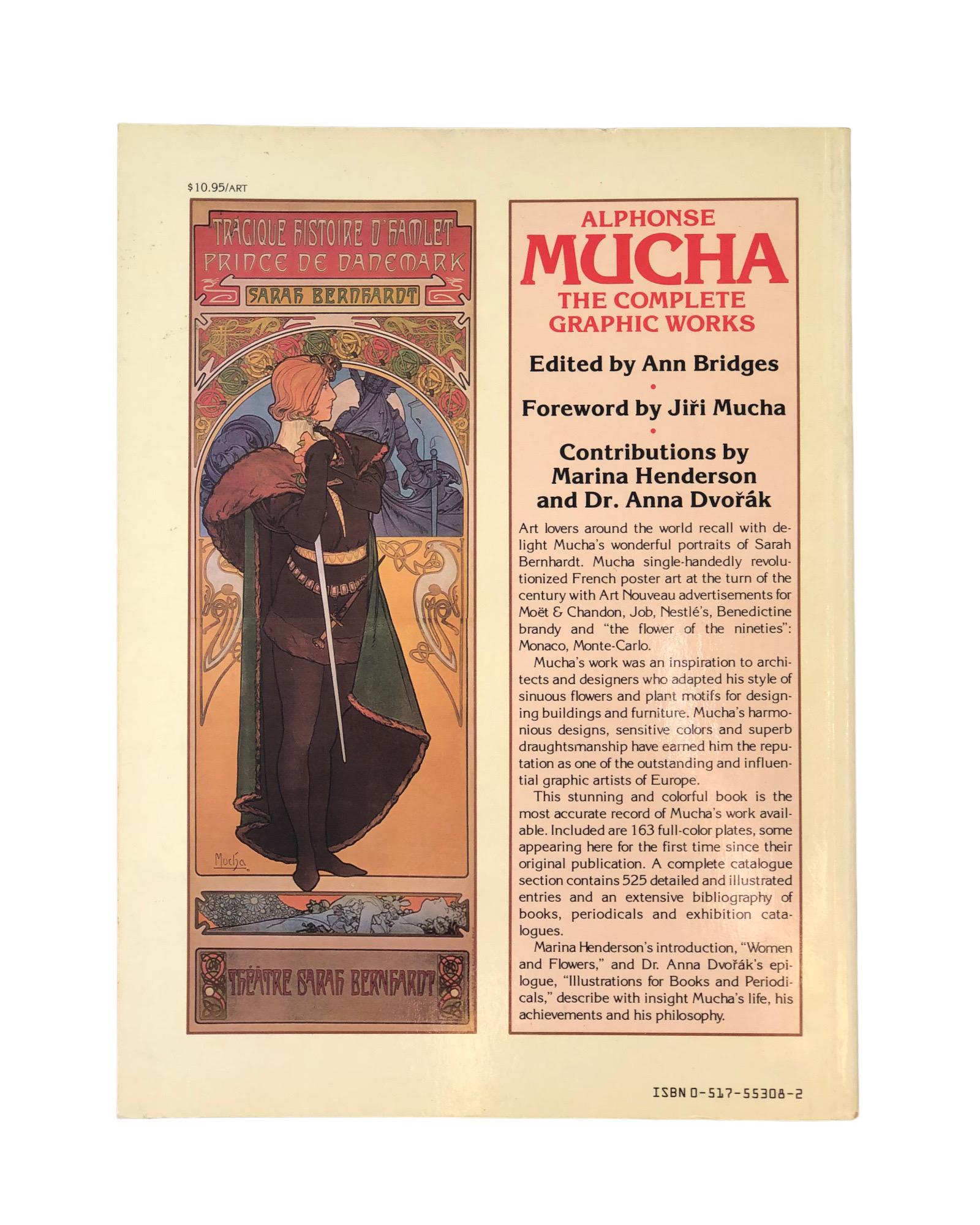 Alphonse Mucha - the Complete Graphic Works. Softcover book. First edition, published in 1980 by Harmony Books of New York. Printed and bound in Hong Kong. Illustrated, 192 pages.