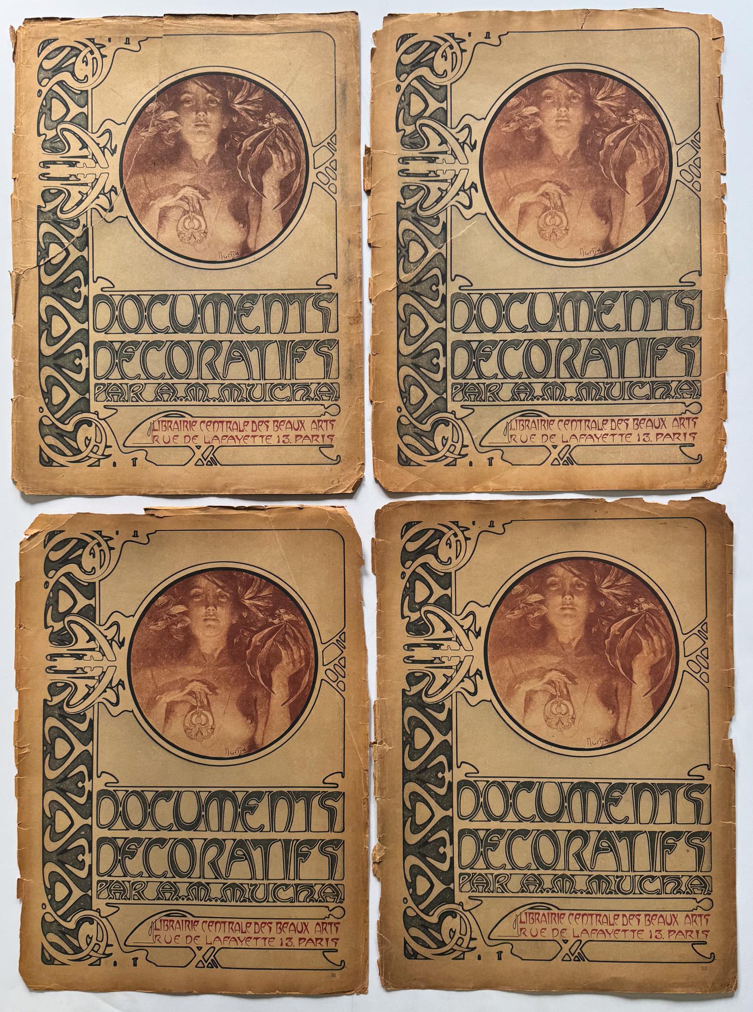 Suite of 72 lithographic plates on wove paper, many in color, plus expository pages (title page, half-title page, preface) and four covers. Published in Paris in 1902 by Librairie Centrale des Beaux Arts. Edited by Emile Levy and with a preface by
