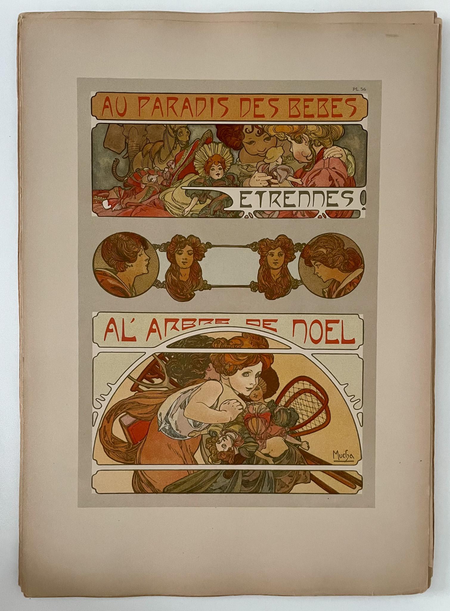Paper Alphonse Mucha's Documents Decoratifs (Complete in Four Portfolios) For Sale