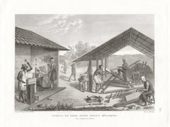 Coupang : Ile Timor. Divers Travaux Mécaniques. Early 19th century engraving.