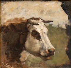 "Portrait of Cattle Head" Alphonse Stengelin (French, 1852-1938)