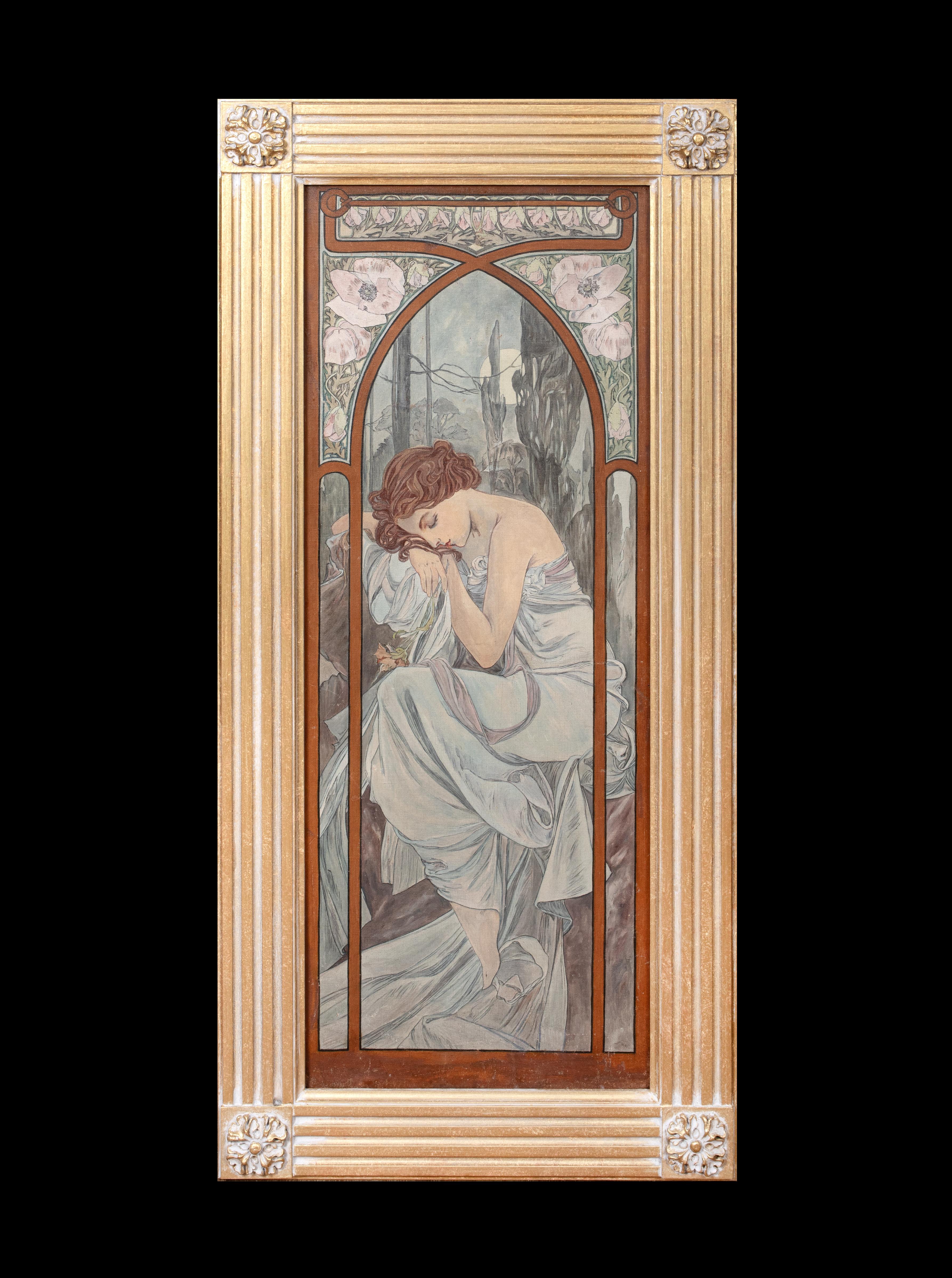 Repose de la Nuit, 19e siècle - Alphonse Mucha (1860-1939) vers 1910 en vente 1
