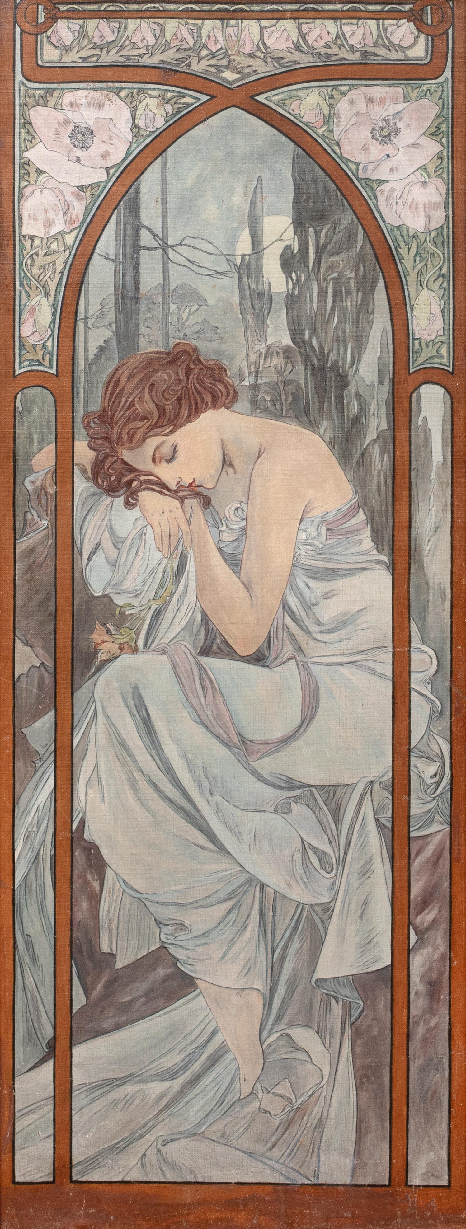 Repose de la Nuit, 19e siècle - Alphonse Mucha (1860-1939) vers 1910 en vente 2