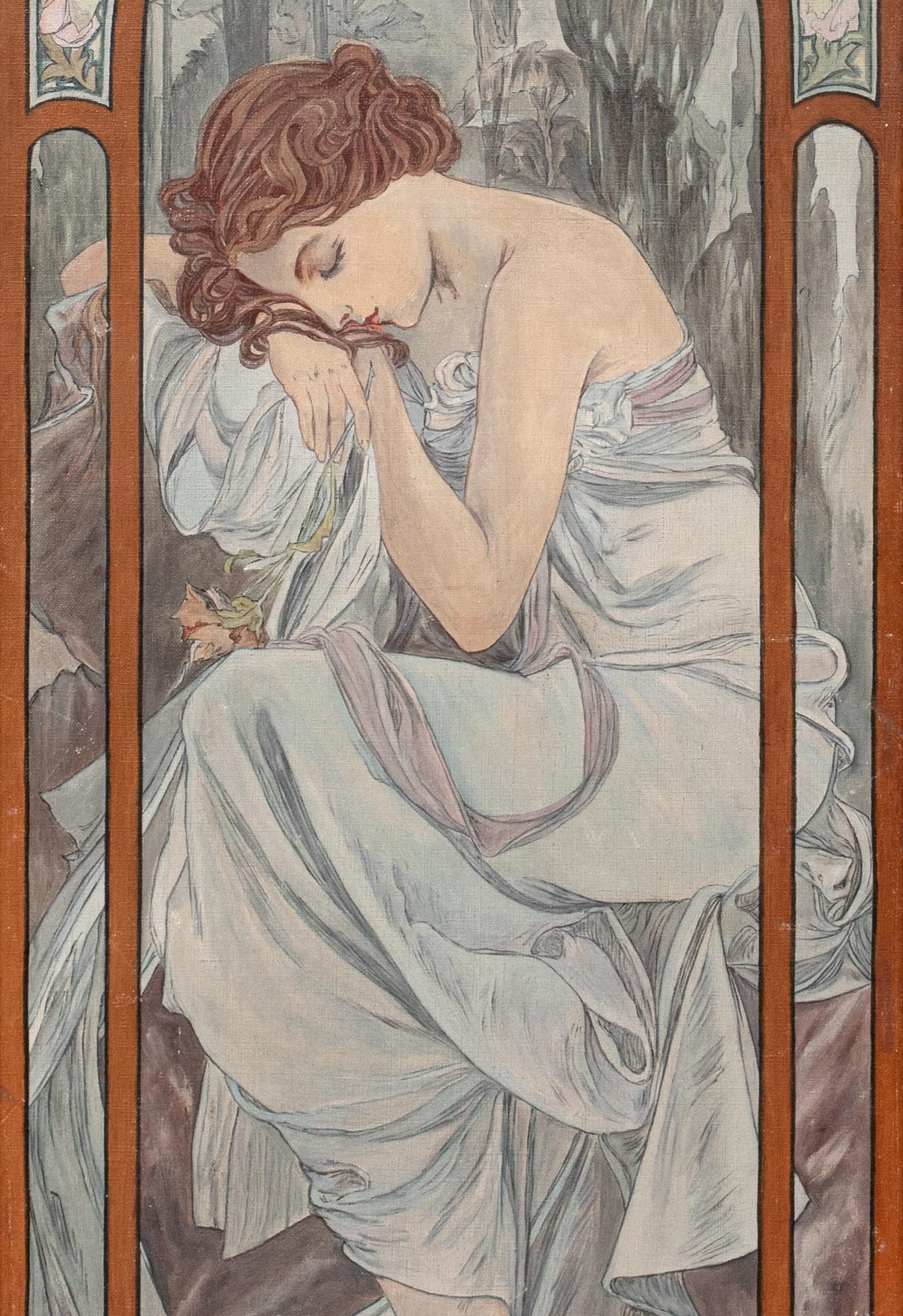 Repose de la Nuit, 19e siècle - Alphonse Mucha (1860-1939) vers 1910 en vente 5