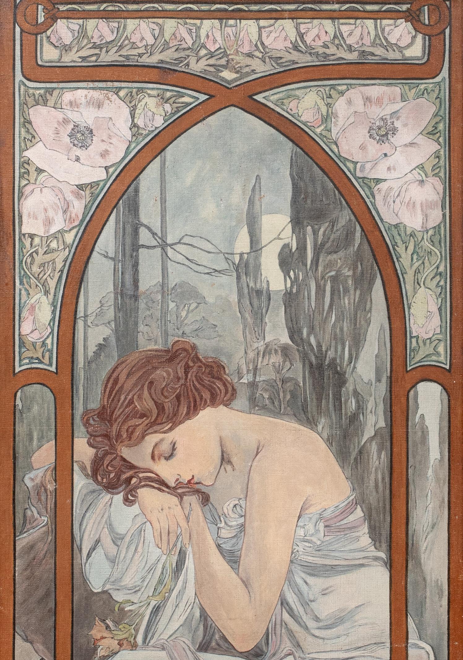 Repose de la Nuit, 19e siècle - Alphonse Mucha (1860-1939) vers 1910 en vente 6