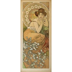 1900 original poster La Topaze by Alphonse Mucha, part of Les Pierres Précieuses