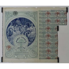 1920 Obligation au Porteur documento financiero de Alphonse Mucha