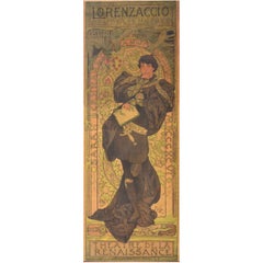 Alphonse Mucha 1896 Lorenzaccio Teatro De La Renaissance Cartel Litografía
