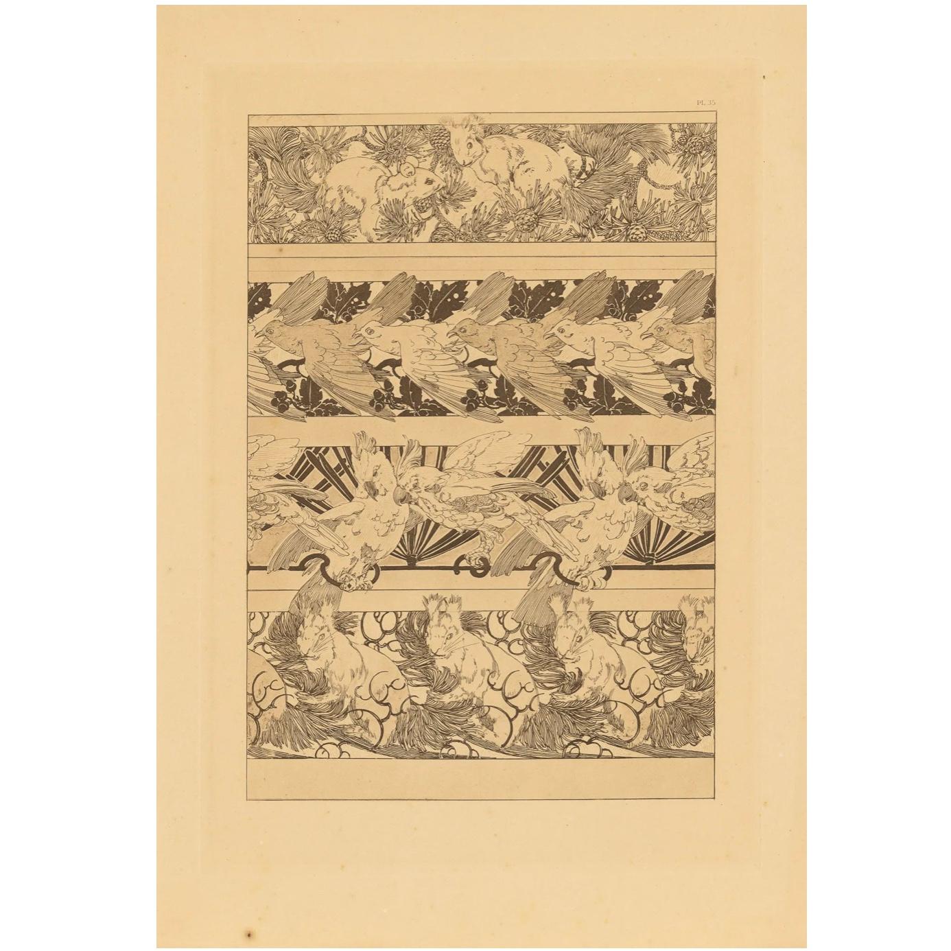 Alphonse Mucha Documentos decorativos 6 litografías 1902 en venta 10