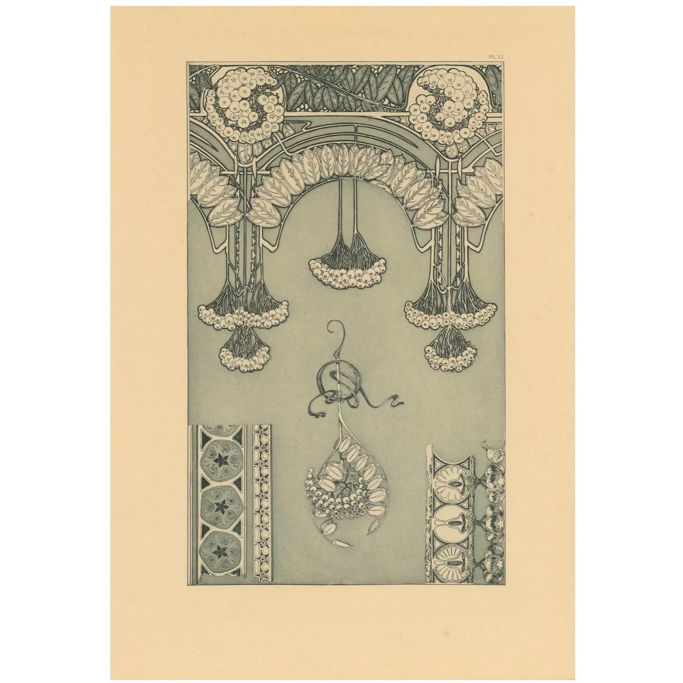 Alphonse Mucha Documentos decorativos 6 litografías 1902 en venta 1