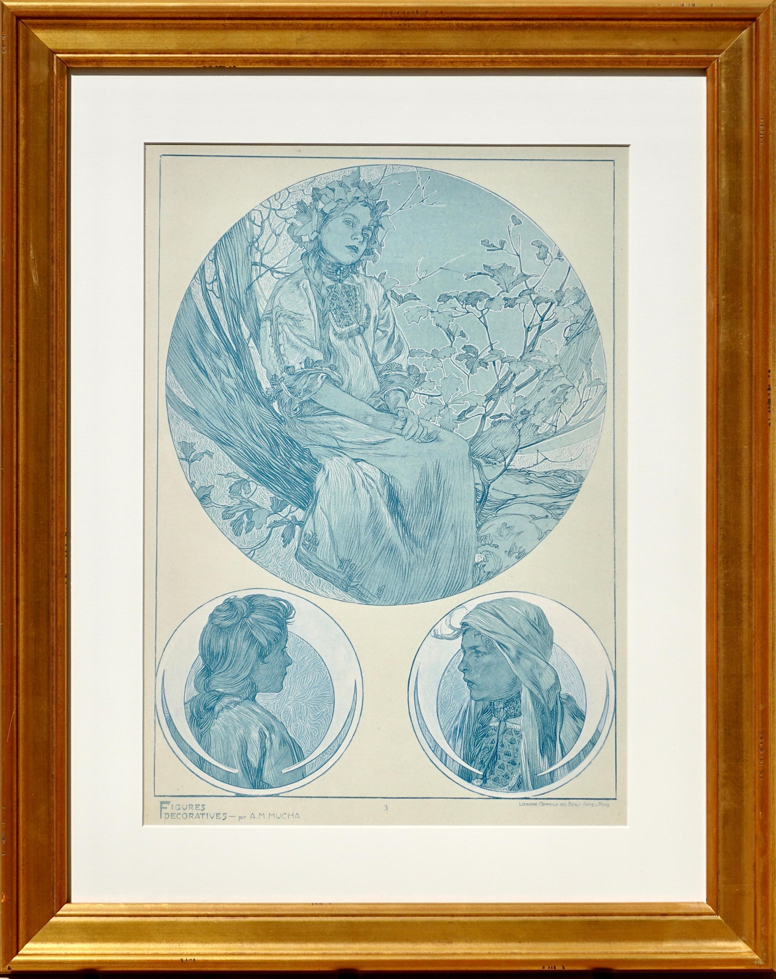 Alphonse Mucha Figures Decoratives Plate 3 For Sale 1