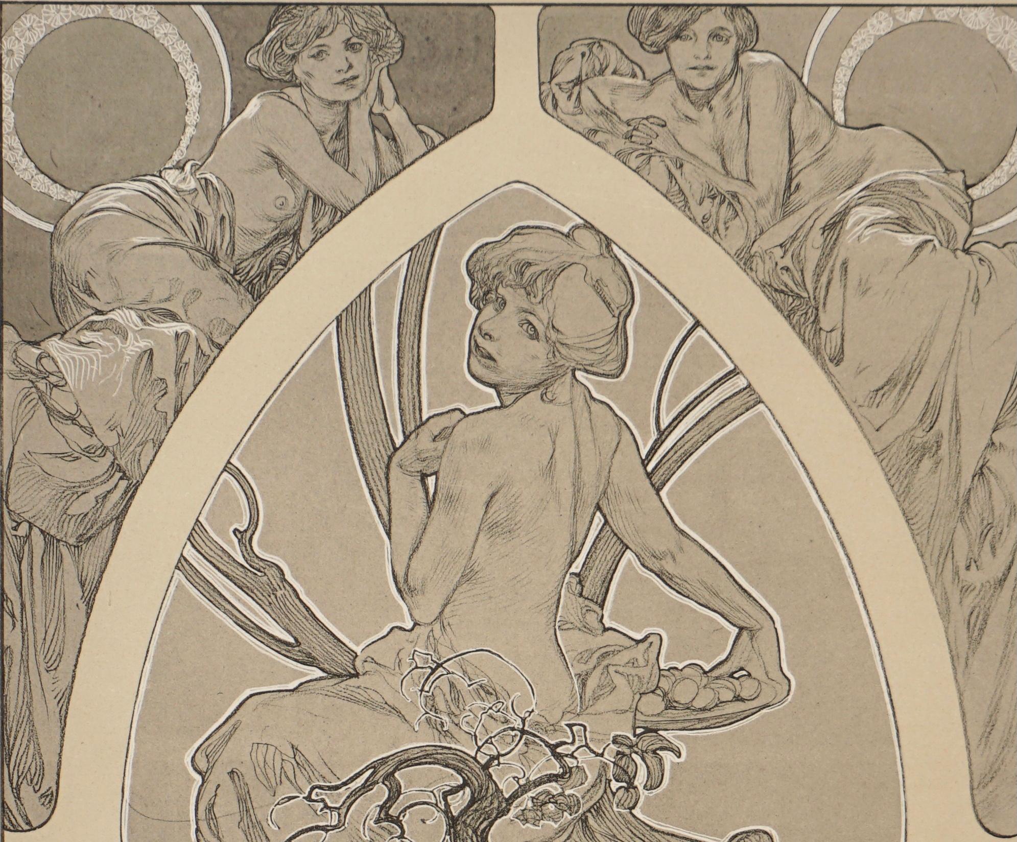 Alphonse Mucha Figures Decoratives Plate 4 For Sale 3