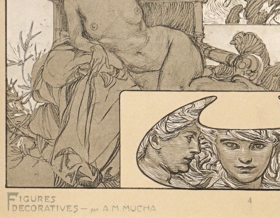 Alphonse Mucha Figures Decoratives Plate 4 For Sale 4