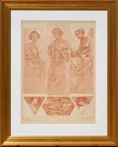 Alphonse Mucha Figures Decoratives Poster Plate 7