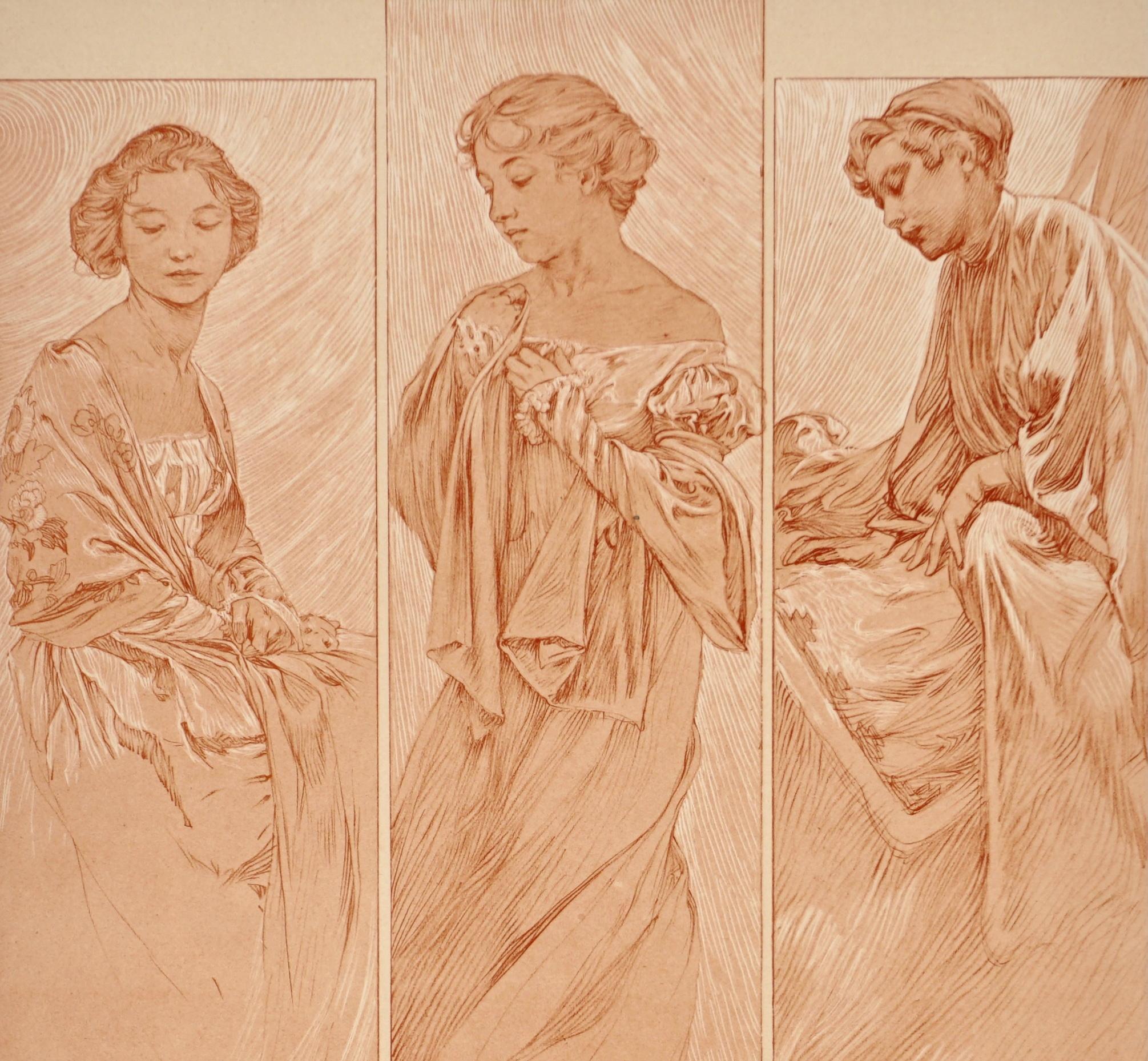 Alphonse Mucha Figures Decoratives Poster Plate 7 For Sale 3