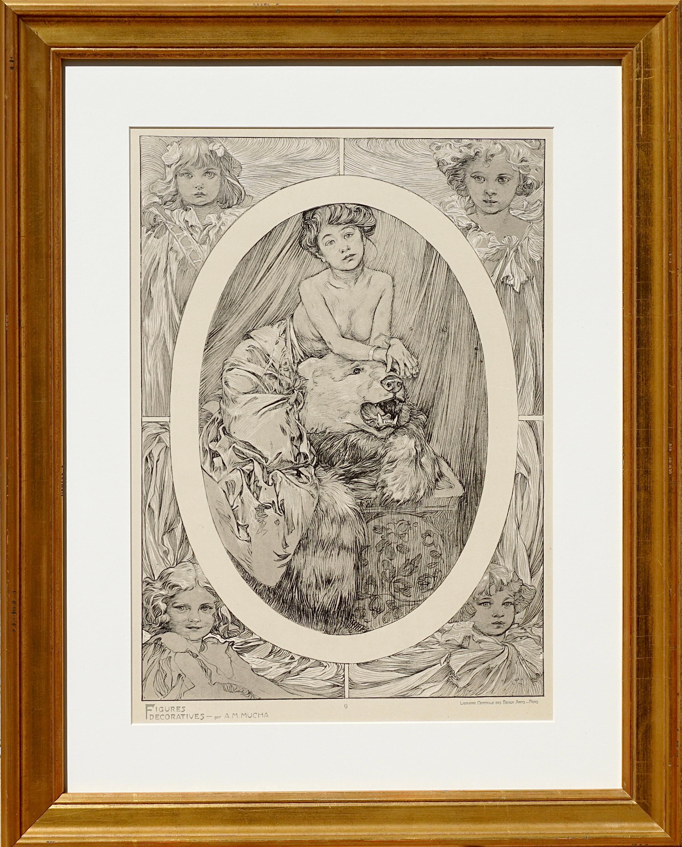 Assiette décorative Alphonse Mucha - Figures 9 en vente 1