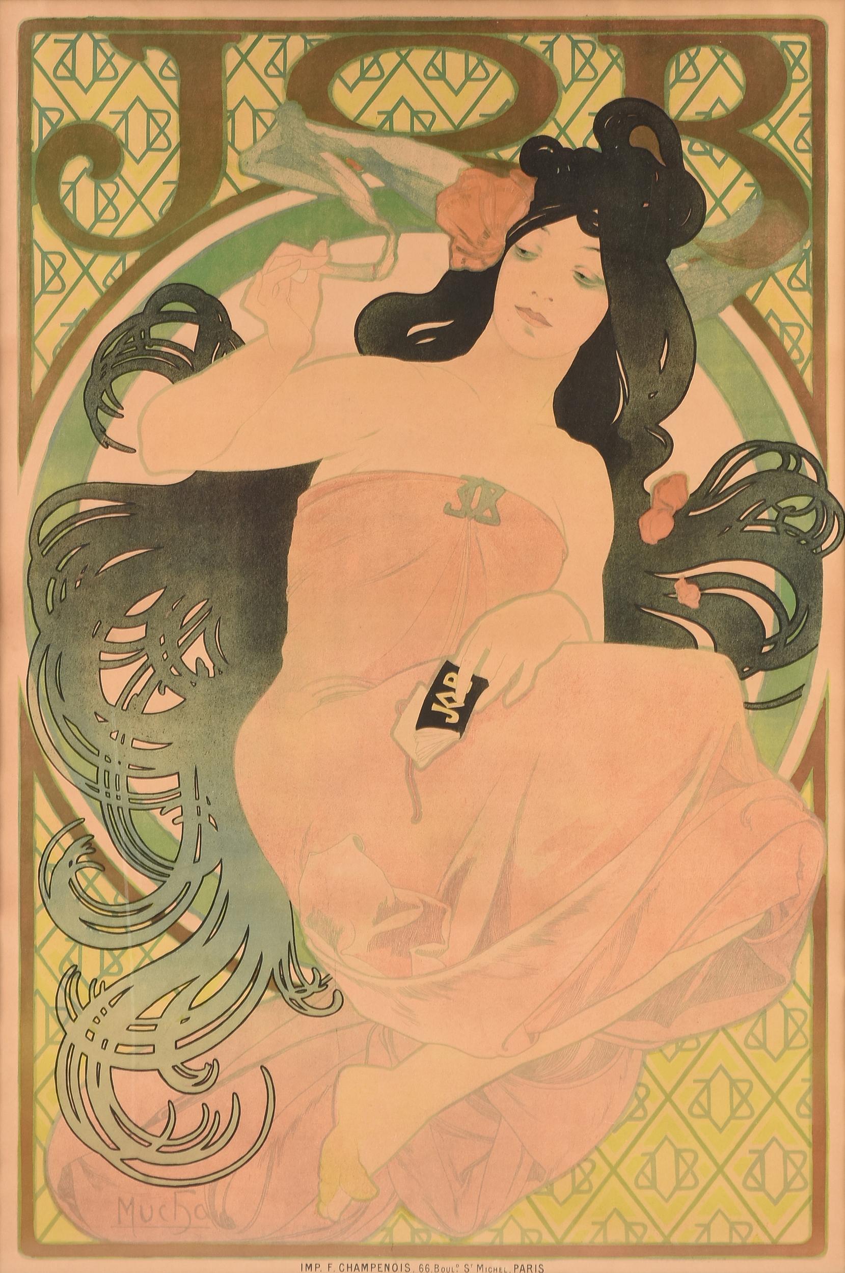 Affiche originale d'Alphonse Mucha JOB, 1898 en vente 1
