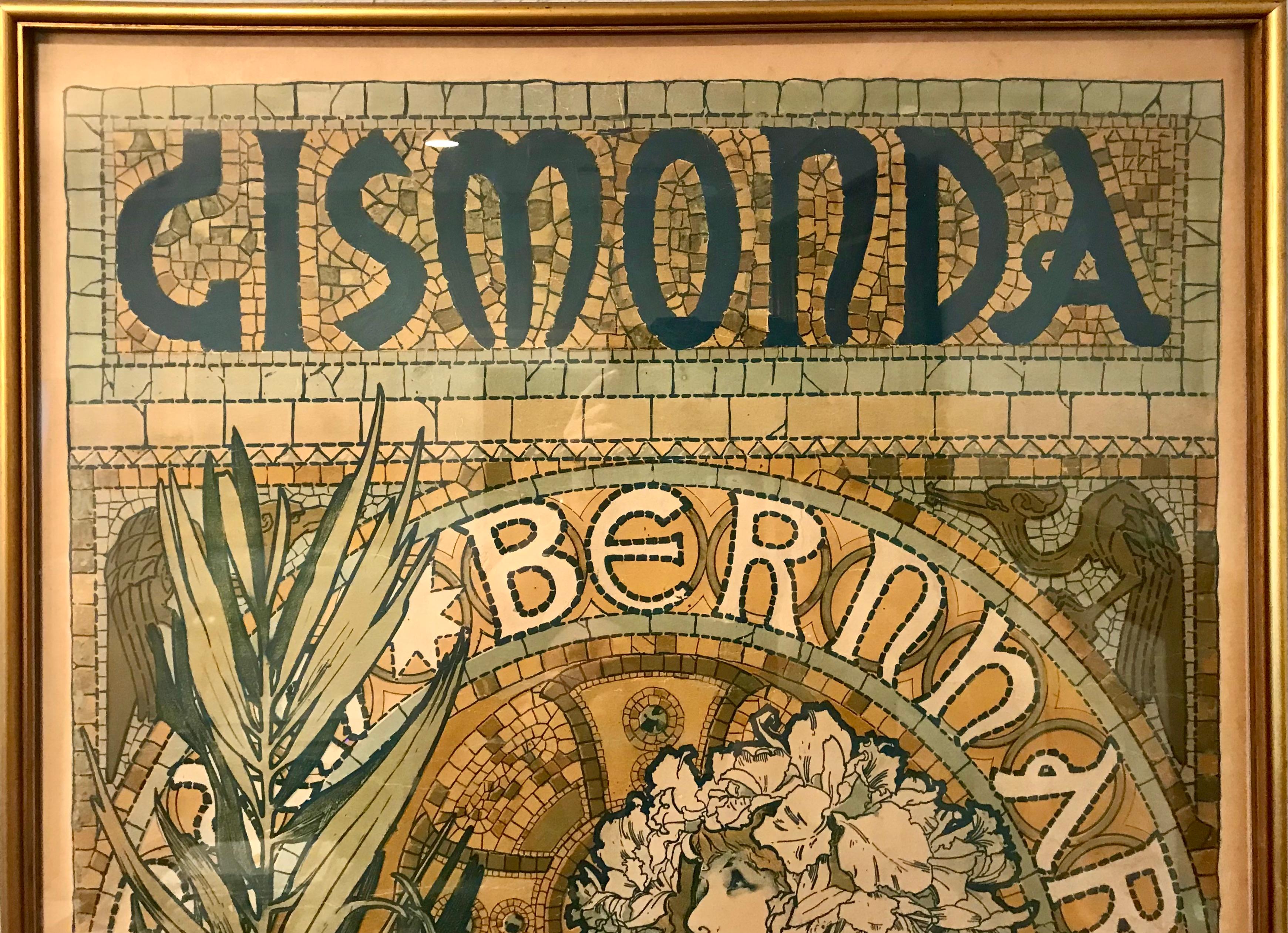 Alphonse Mucha Sarah Bernhardt Gismonda Litografía 1895 en venta 3