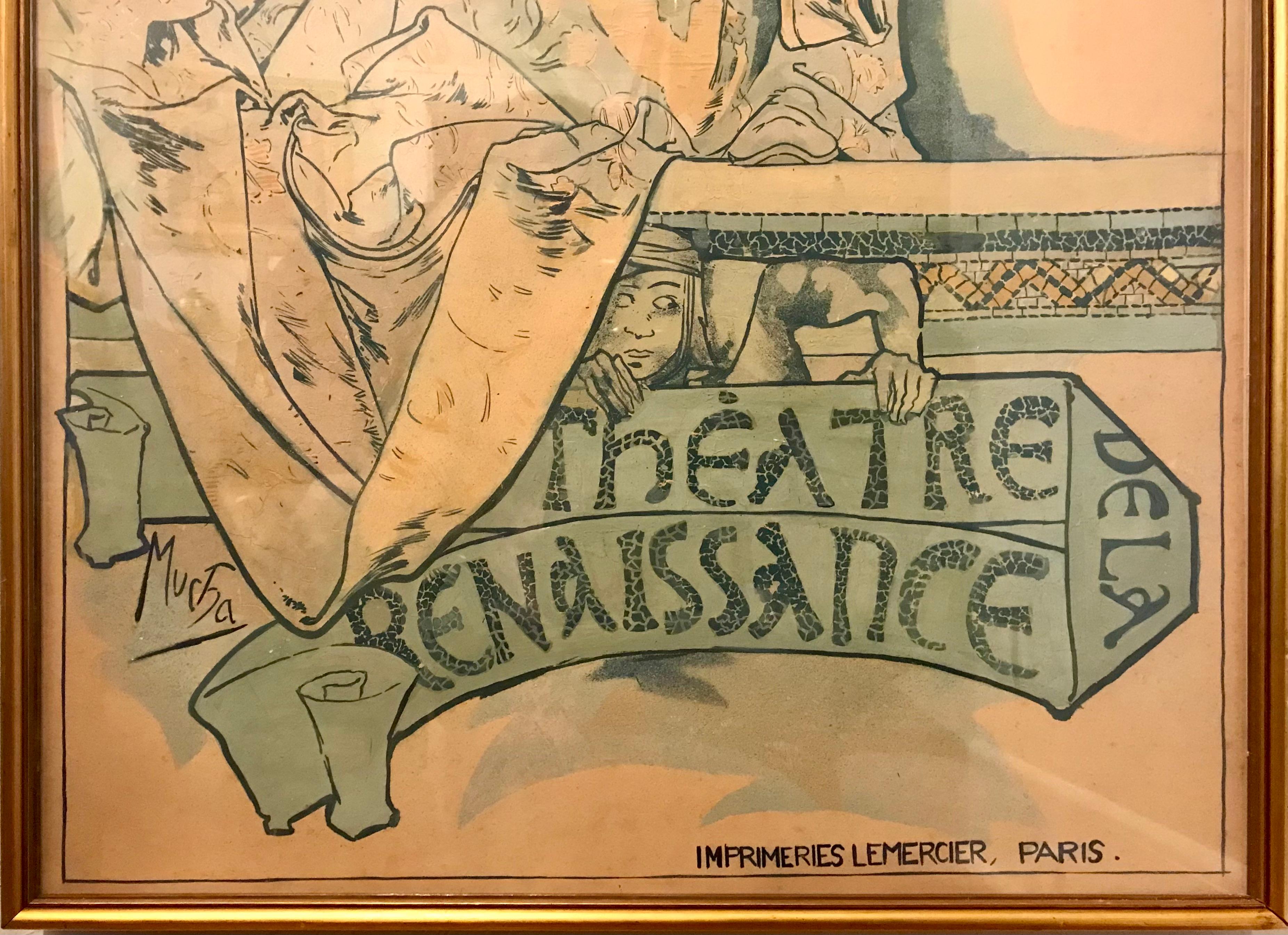 Alphonse Mucha Sarah Bernhardt Gismonda Litografía 1895 en venta 4