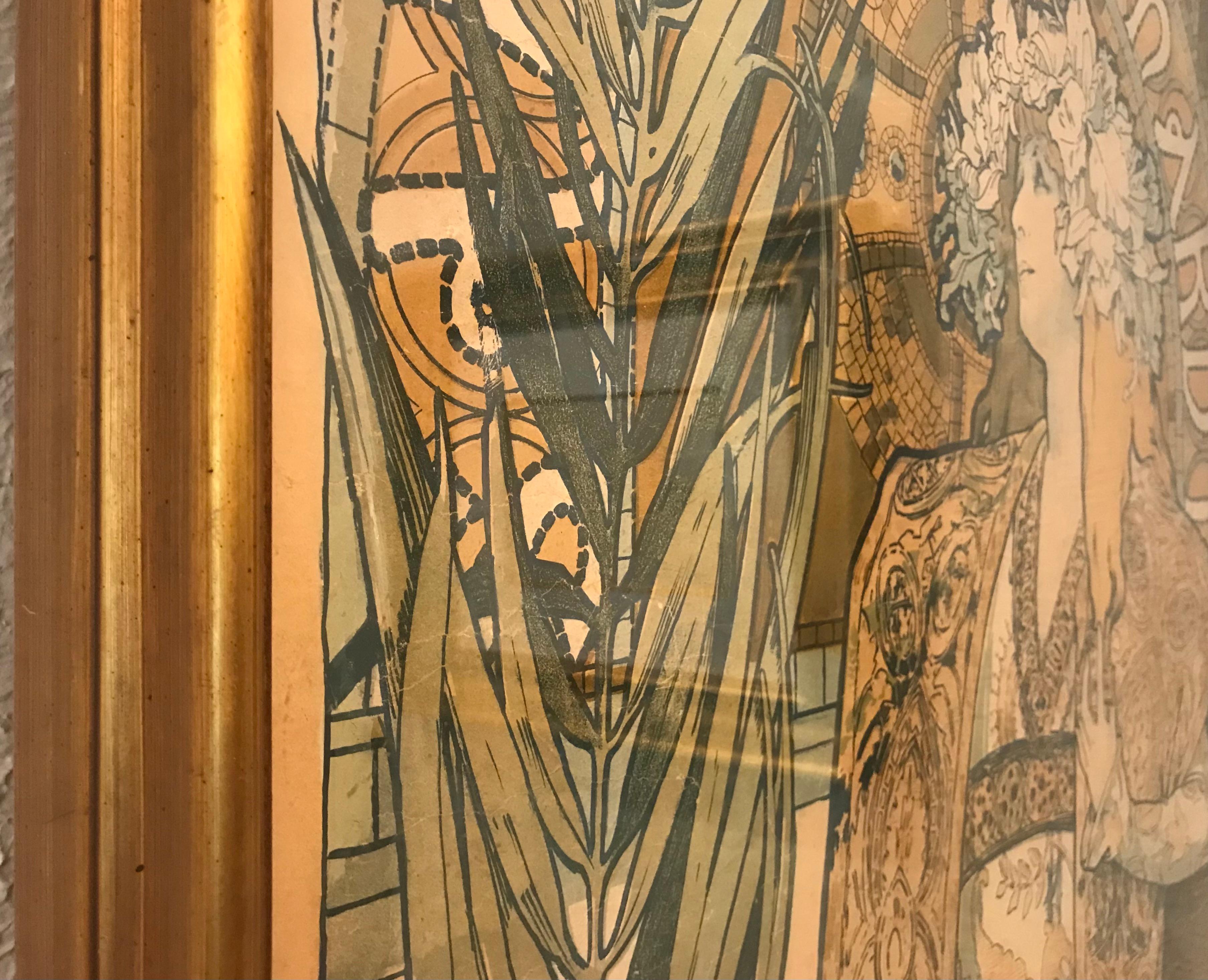 Alphonse Mucha Sarah Bernhardt Gismonda Litografía 1895 en venta 5