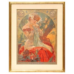 Antique Alphonse Mucha Sarah Bernhardt Lefèvre-Utile 1903