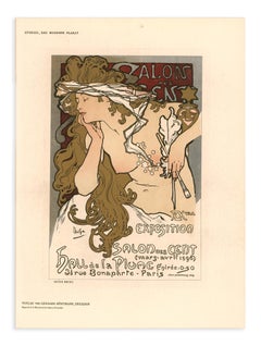 Alphonse Mucha XXme Exposition du Salon des Cent, 1897 lithograph with gold ink