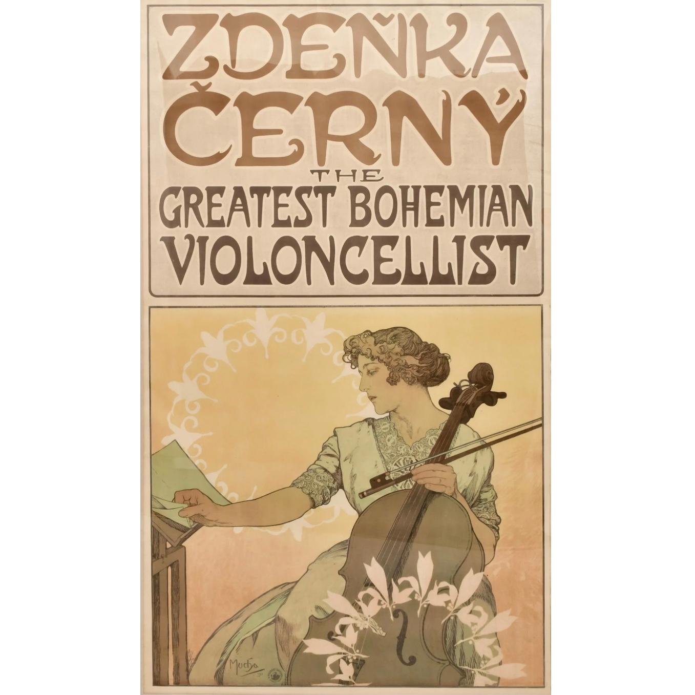 Alphonse Mucha Zdenka Cerny Litografía de 1913 (Rara y de gran tamaño) en venta 1