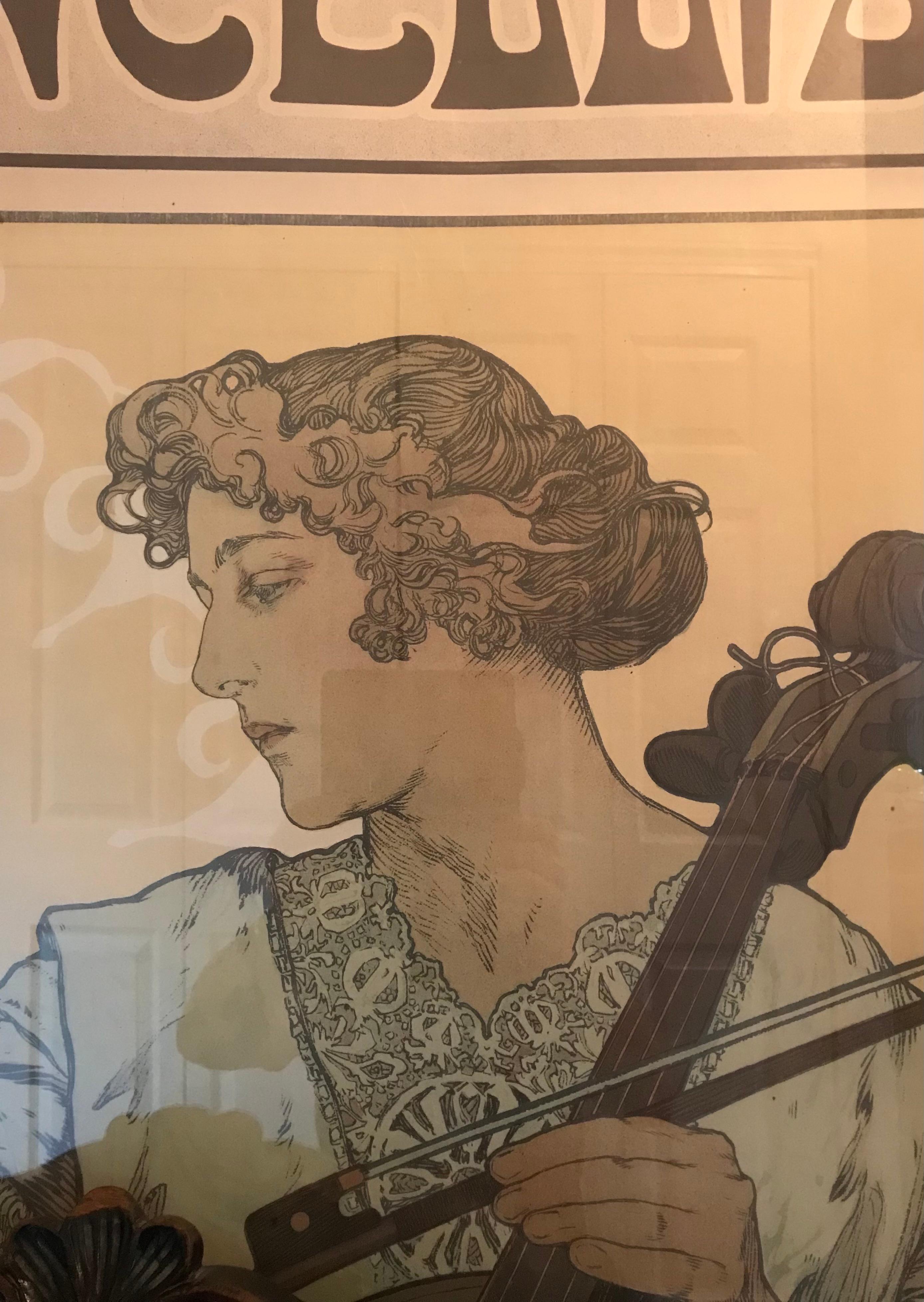 Alphonse Mucha Zdenka Cerny Litografía de 1913 (Rara y de gran tamaño) en venta 3