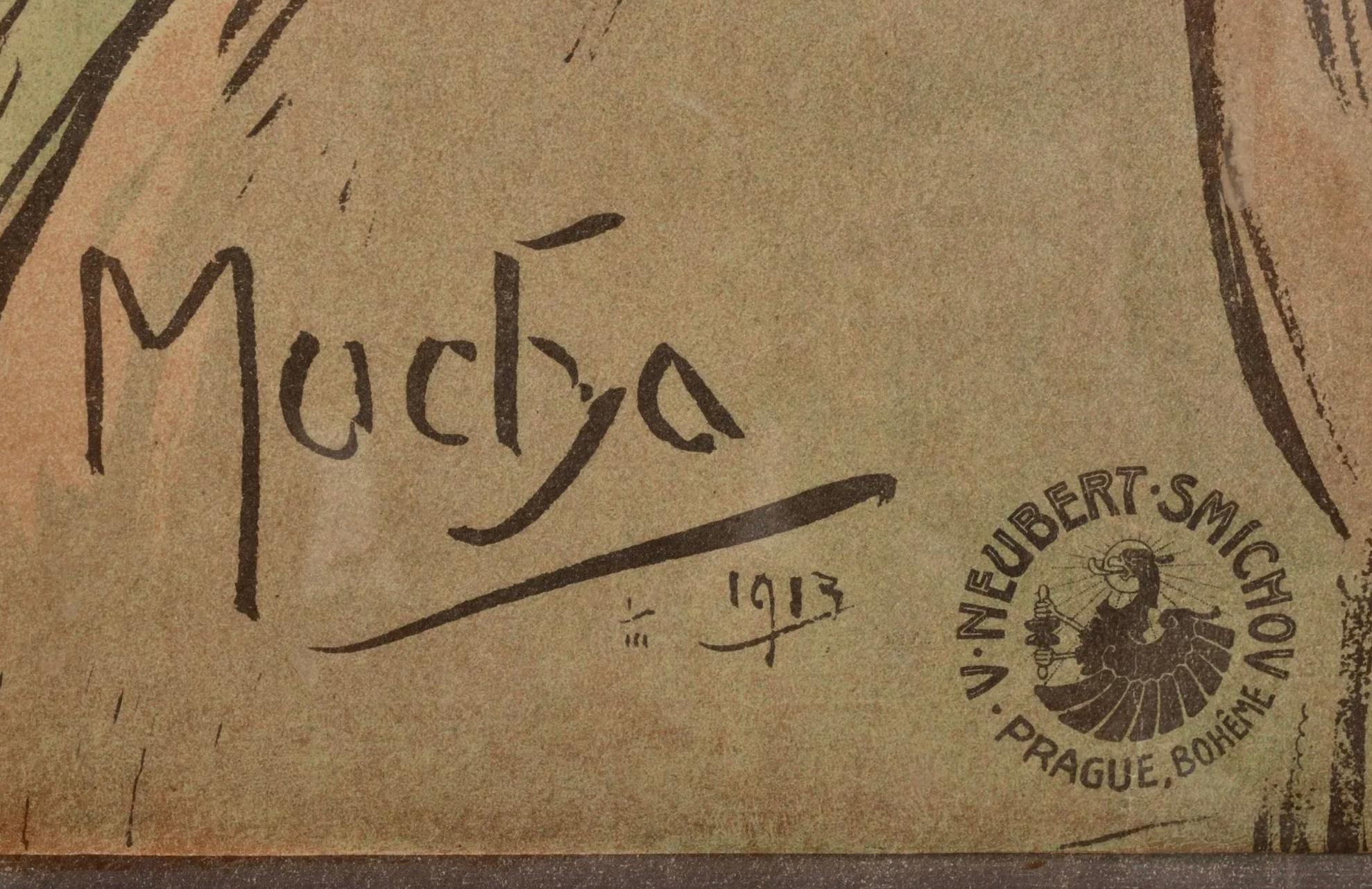 Alphonse Mucha Zdenka Cerny Litografía de 1913 (Rara y de gran tamaño) en venta 4